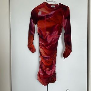 Oh Polly Constellation Dress - Ruched Mesh Mini